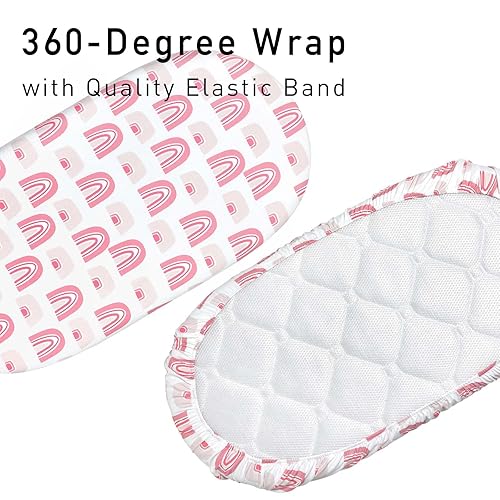 Miniatura 4 de Gllquen Baby Paquete de 4 sábanas de moisés, transpirable y acogedora, sábana bajera elástica para cuna de viaje, patrón floral de moda, sábanas