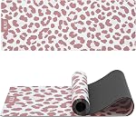 ILILI Tapis de yoga Léopard imprimé Tapis de Yoga 8mm, Suede & TPE Mat d'exercice épais, tapis d'entraînement pour femmes hommes, tapis de fitness 72''x25'' avec strap pour la gymnastique à domicile, Yoga, Pilates, Stretching