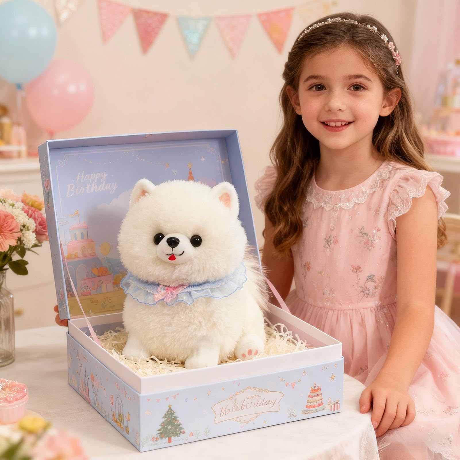 Peluche De Perro Cachorro Realista, Súper Suave Y Tierno, De 25 Cm, Ideal Pa' Decorar O Regalar A Niños Y Adultos