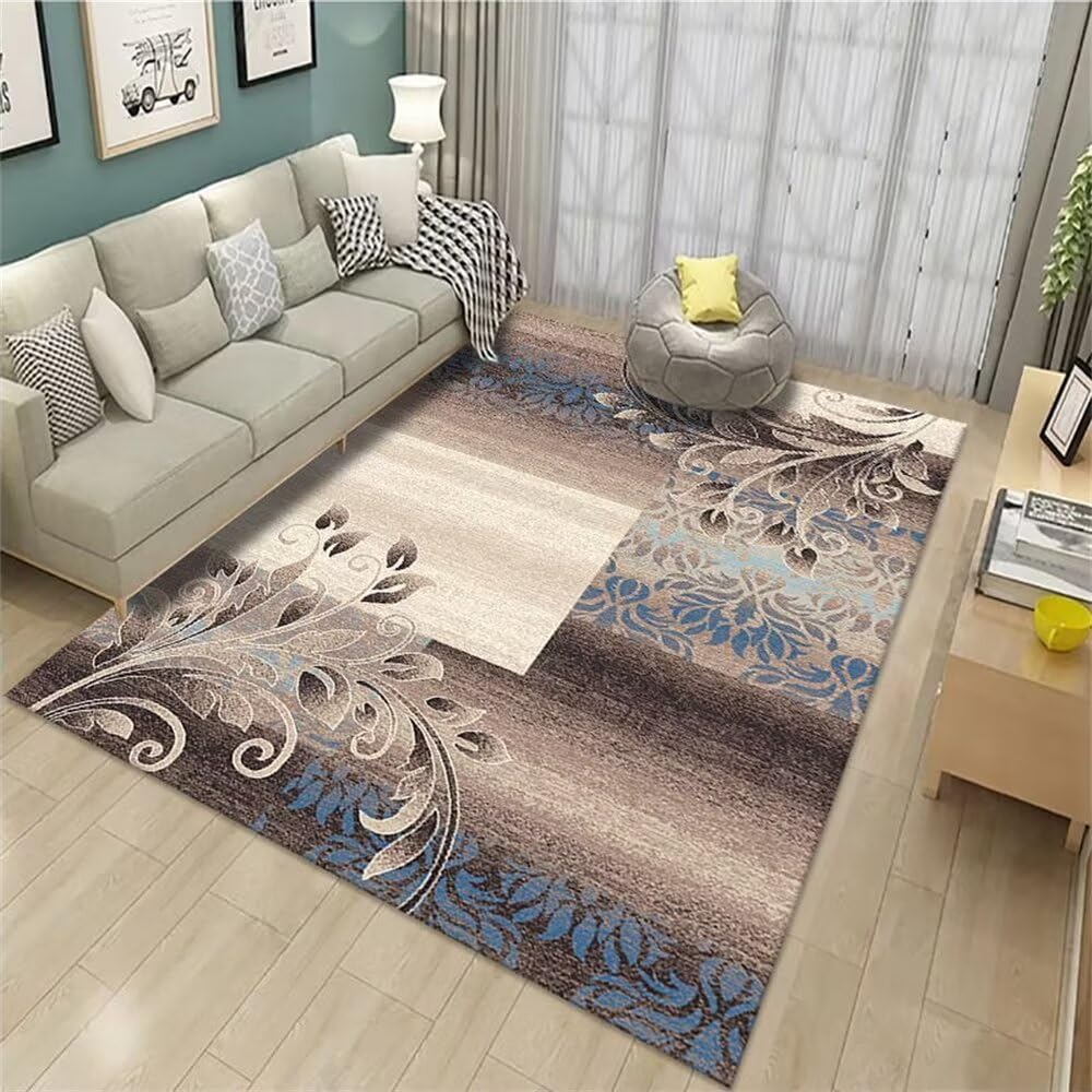 Tapis bleu papillon lavable 100x200cm : la solution déco pour chambre de fille