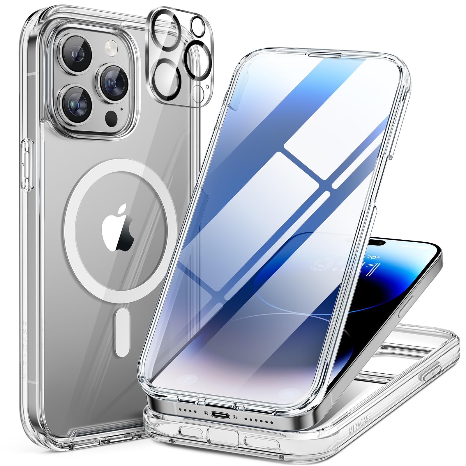 Miracase Magnetic Case for iPhone 17 Case, [Bubble Free] Built-in Glass Screen Protector+ [New Camera Control Button], Full Body Bumper Compatible with MagSafe, Drop Proof 17 Cover,6.3-inch (Black) — view 83