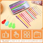 UOOU 73 Pcs Yarn Needles Set, Large Eye Plastic Sewing Needles, Large Eye Blunt Darning Needles, Sewing Needles with Threaders for Crocheting, Sewing, Knitting