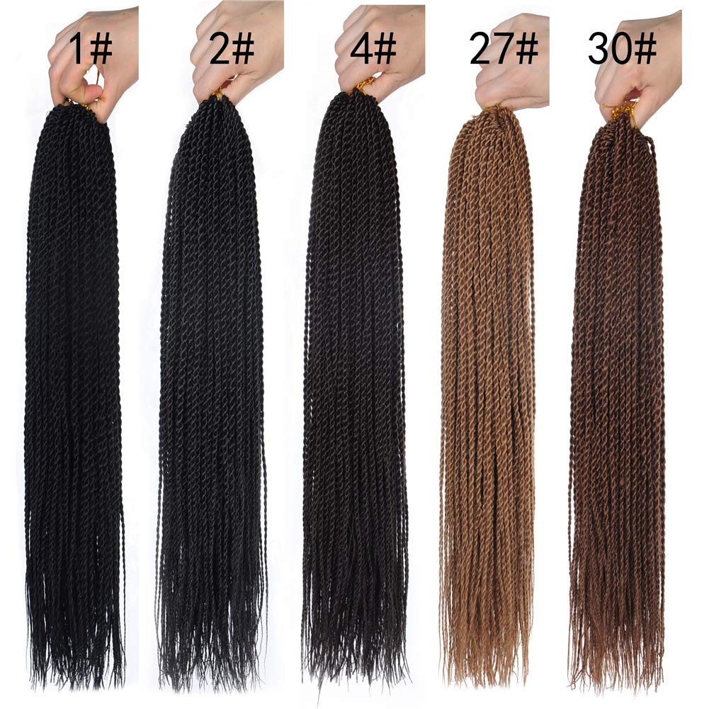 Palace hair 6Pack/LOT Senegalese Twist Crochet Hair Braids Small Easy Twist Crochet Braiding Hair 2S Senegalese Twists 14 inch 18inch 24inch 30strands/pack Hairstyles For Black Women color (18inch, 1)