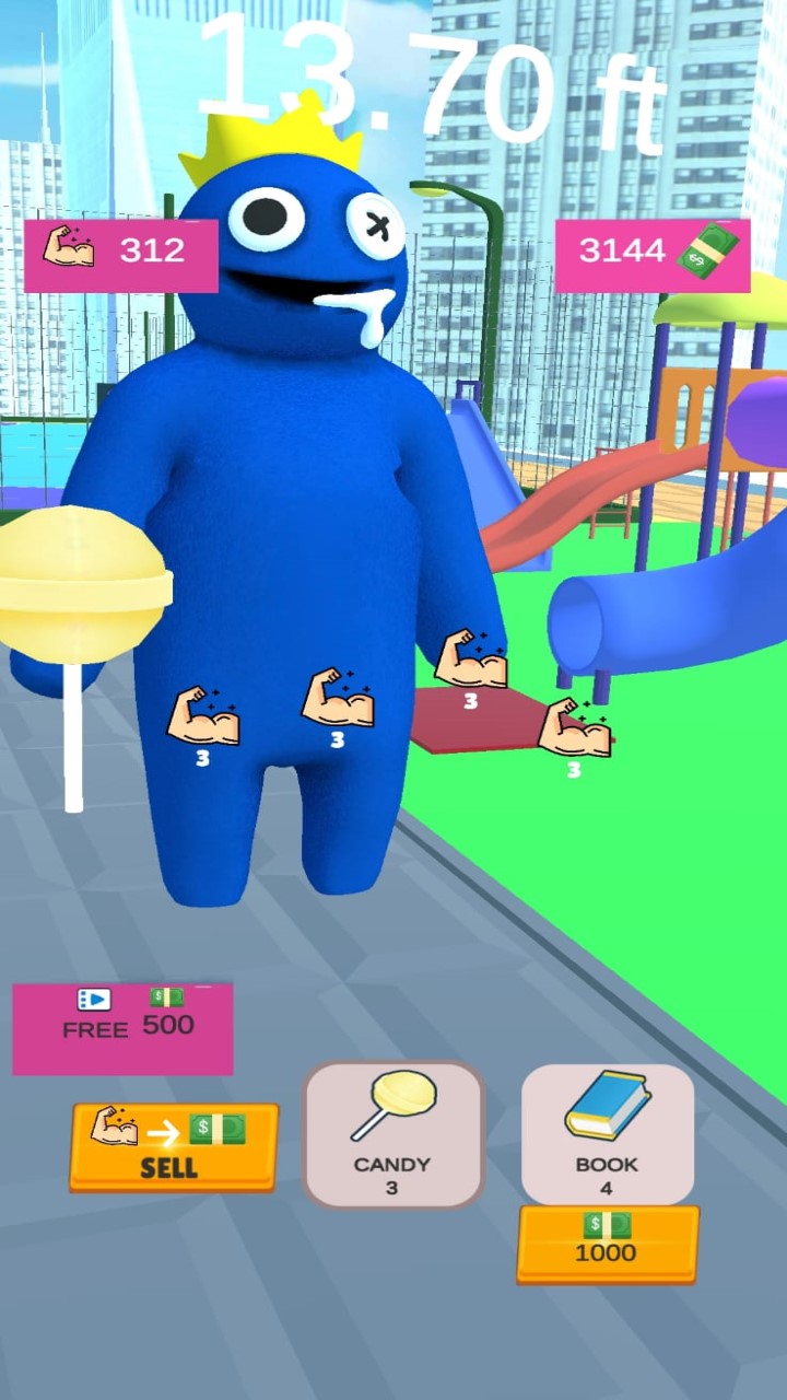 Real Blue Lift Weight Game and Fun Simulator Game Weight Lifting hero