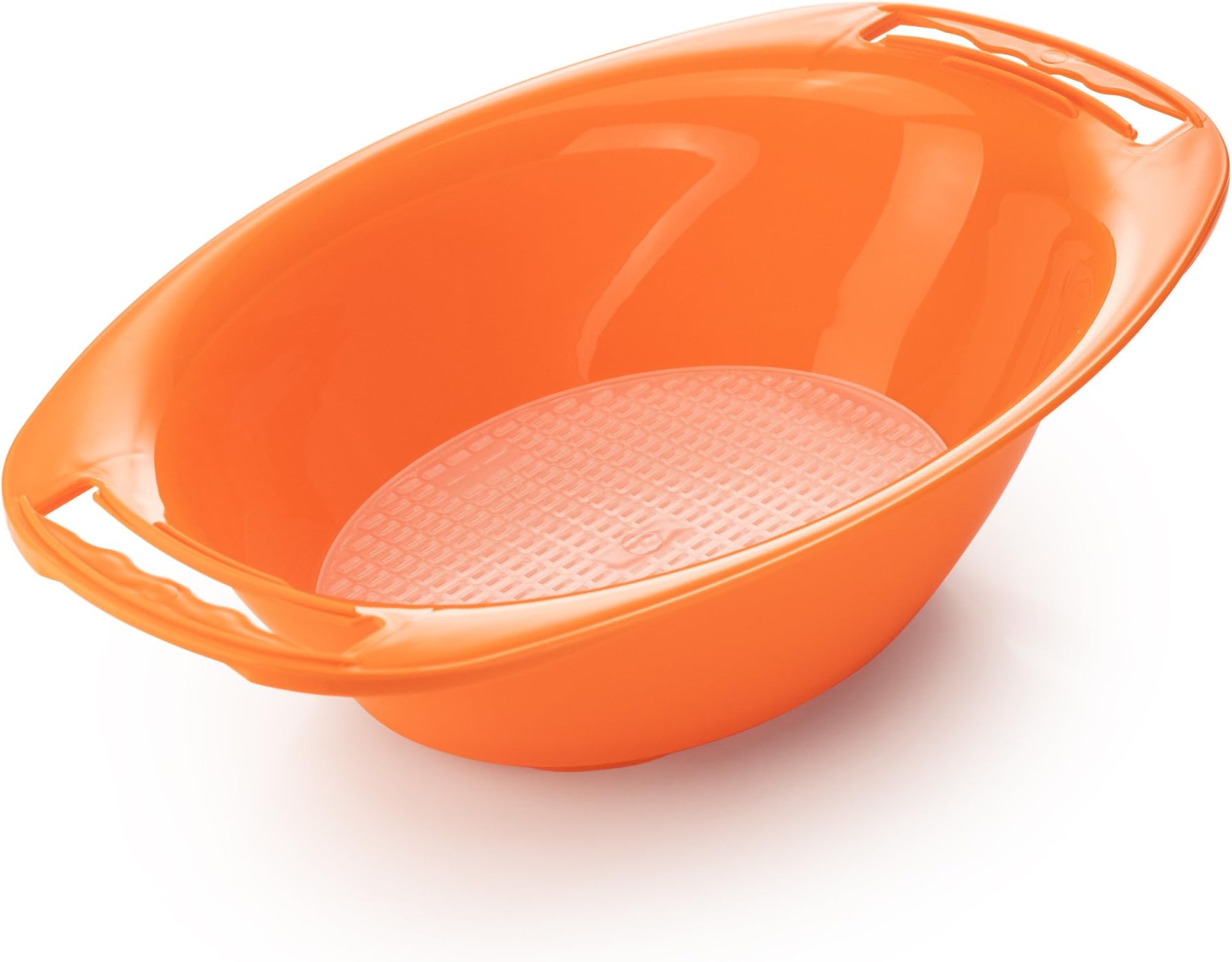 BörnerContainer with Sieve Mandoline Slicers Vital, V5, V6 • Catch Bowl for V-Slicer • Catch Tray for Cut Vegetables • Salad Bowl for Kitchen Slicer • Color: Orange
