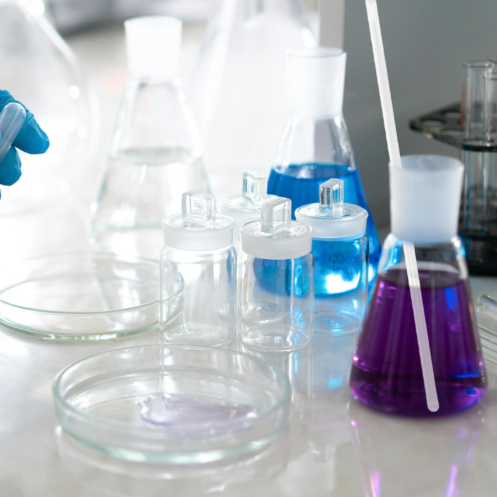 50 Stück Glasrührstäbe für Labor und Küche Hitzebeständige Glasstäbe mit Vielseitiger Verwendung für Lebensmittelzubereitung und Experimente Wiederverwendbar