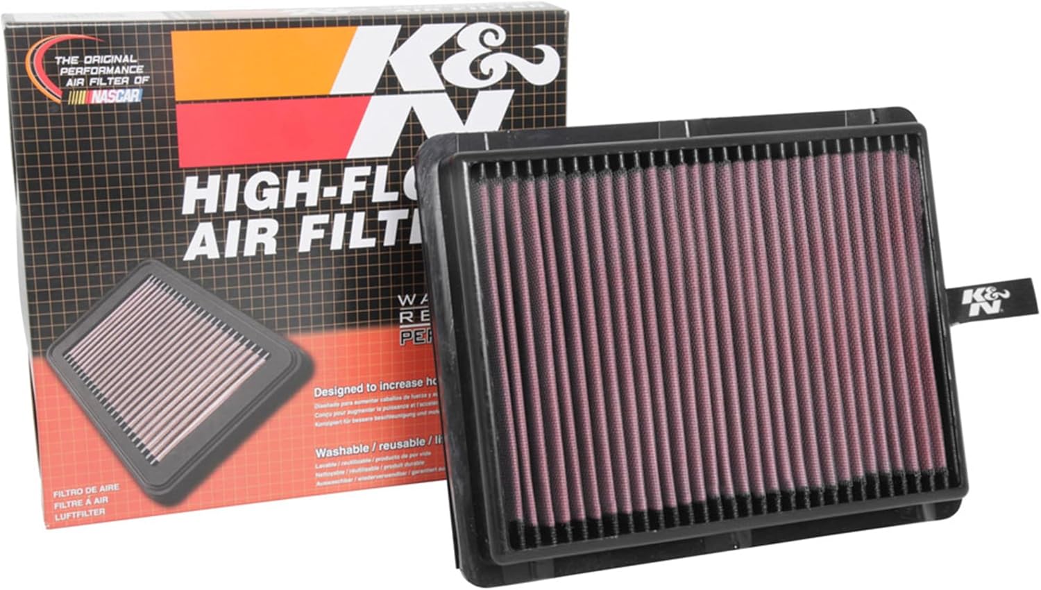 K&N Engine Air Filter: Reusable, Clean Every 75,000 Miles, Washable, Premium, Replacement Car Air Filter: Compatible with 2015-2019 Hyundai/Kia (Sonata, Optima), 33-5057