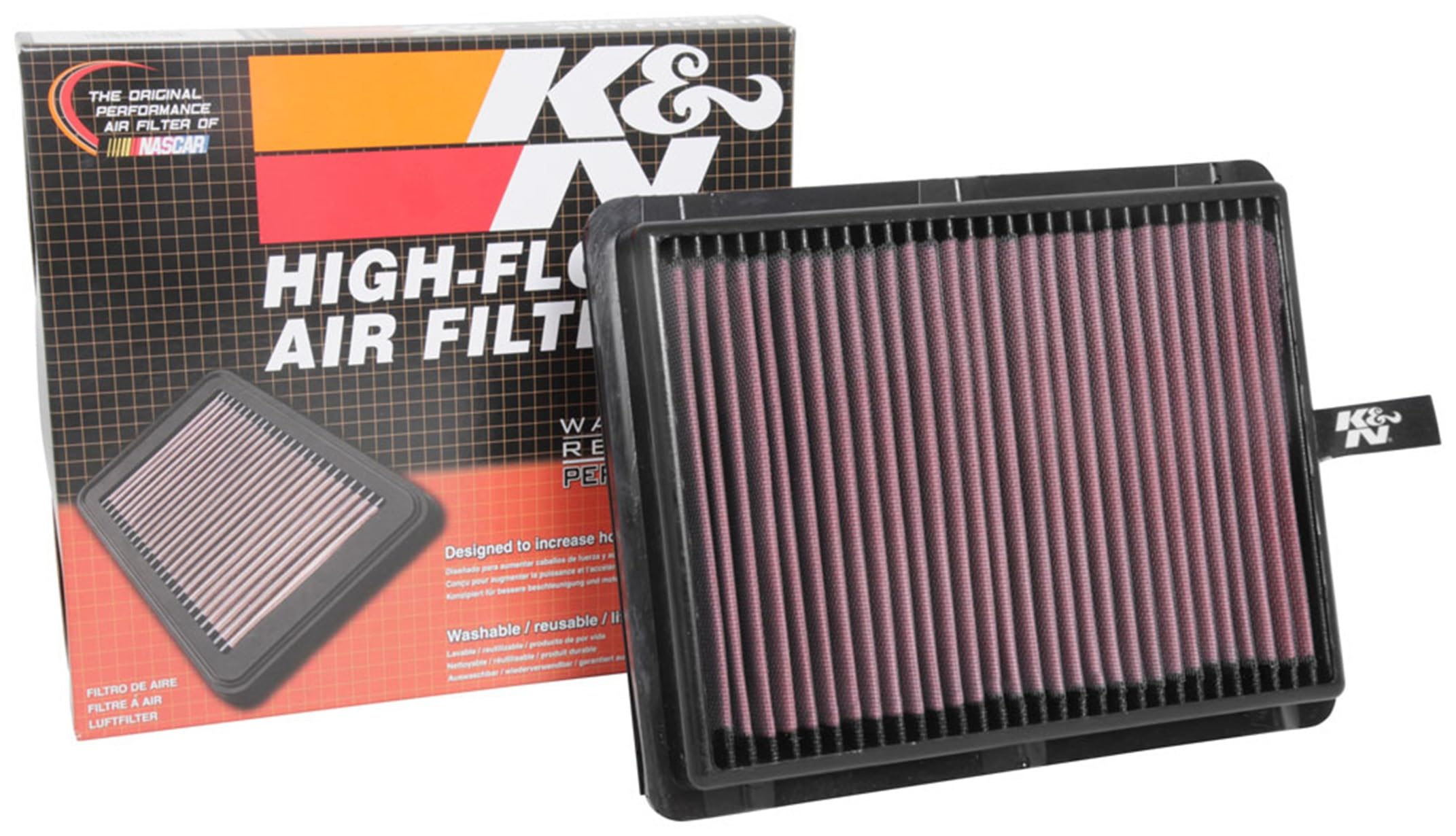 K&N Luftfilter kompatibel mit Hyundai Sonata & Kia Optima 1.6 2015- (33-5057), Rot