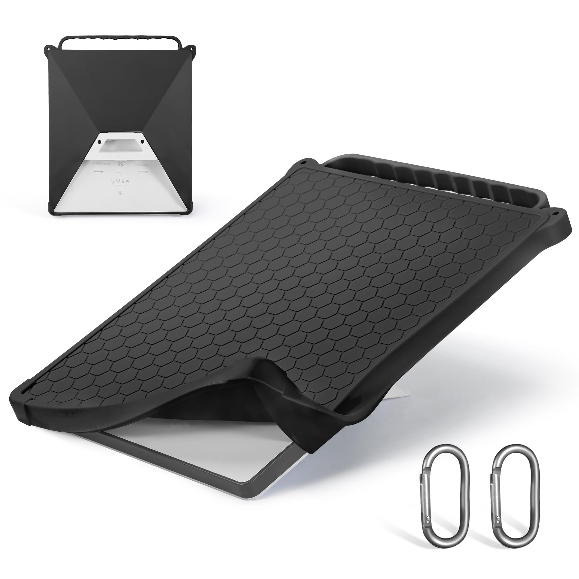 Starlink Mini Protective Cover, Silicone Protective Case for Starlink Mini Dish with Handle and Carabiner for Easy Carrying (Black)