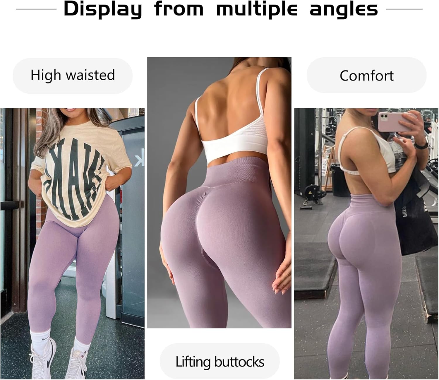 JGS1996 Hidden Scrunch Butt Lifting Leggings for Women Tummy Control High Waisted Workout Gym Seamless Impact Yoga Pants - Image 6