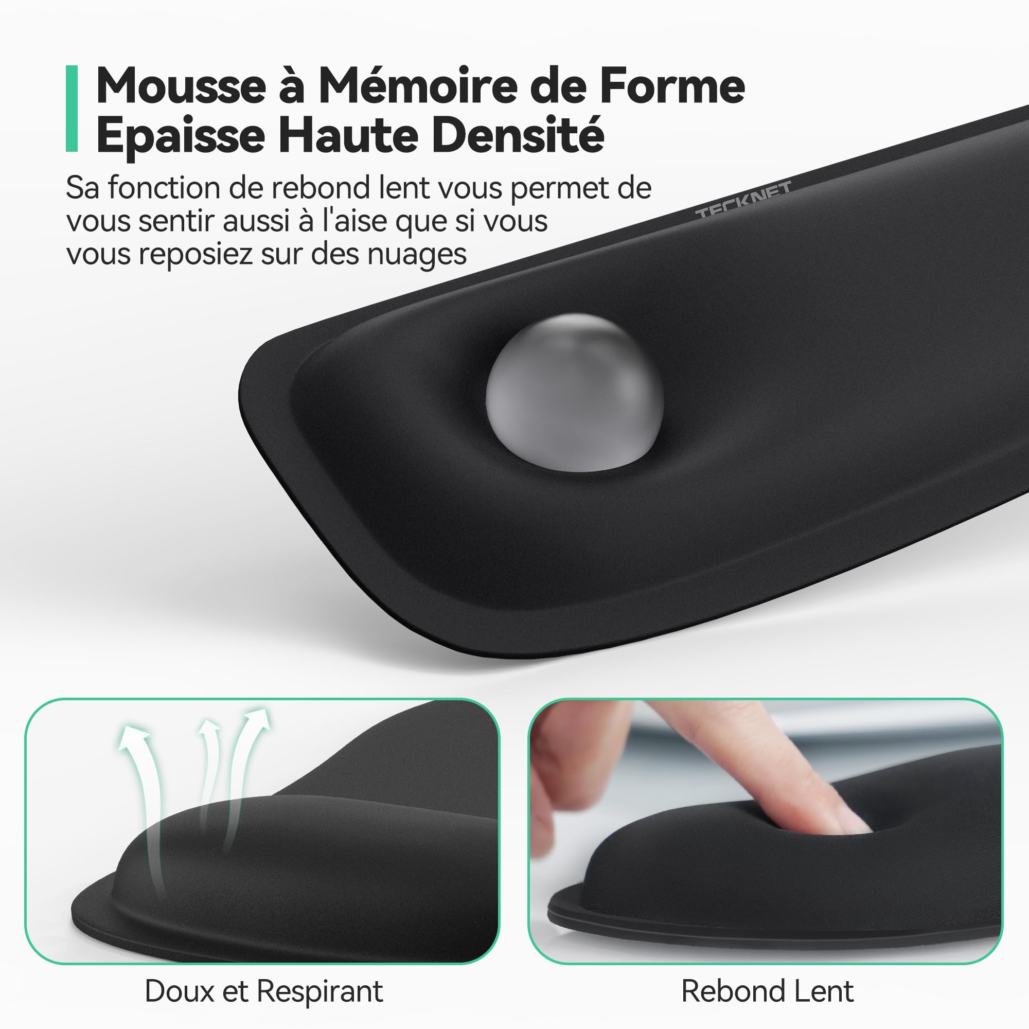 TECKNET TAPIS DE Souris Et Repose-Poignet Clavier : Mouse Pad