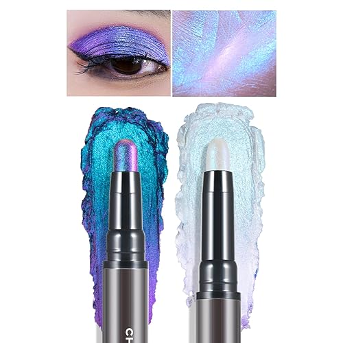 CHARMACY Multichrome 2 in 1 Cream Eyeshadow Stick, Waterproof Eye Brightener Highlighter Stick Makeup, High Pigmented, Smudge-Proof, Vegan & Cruelty-Free (#904) - 904