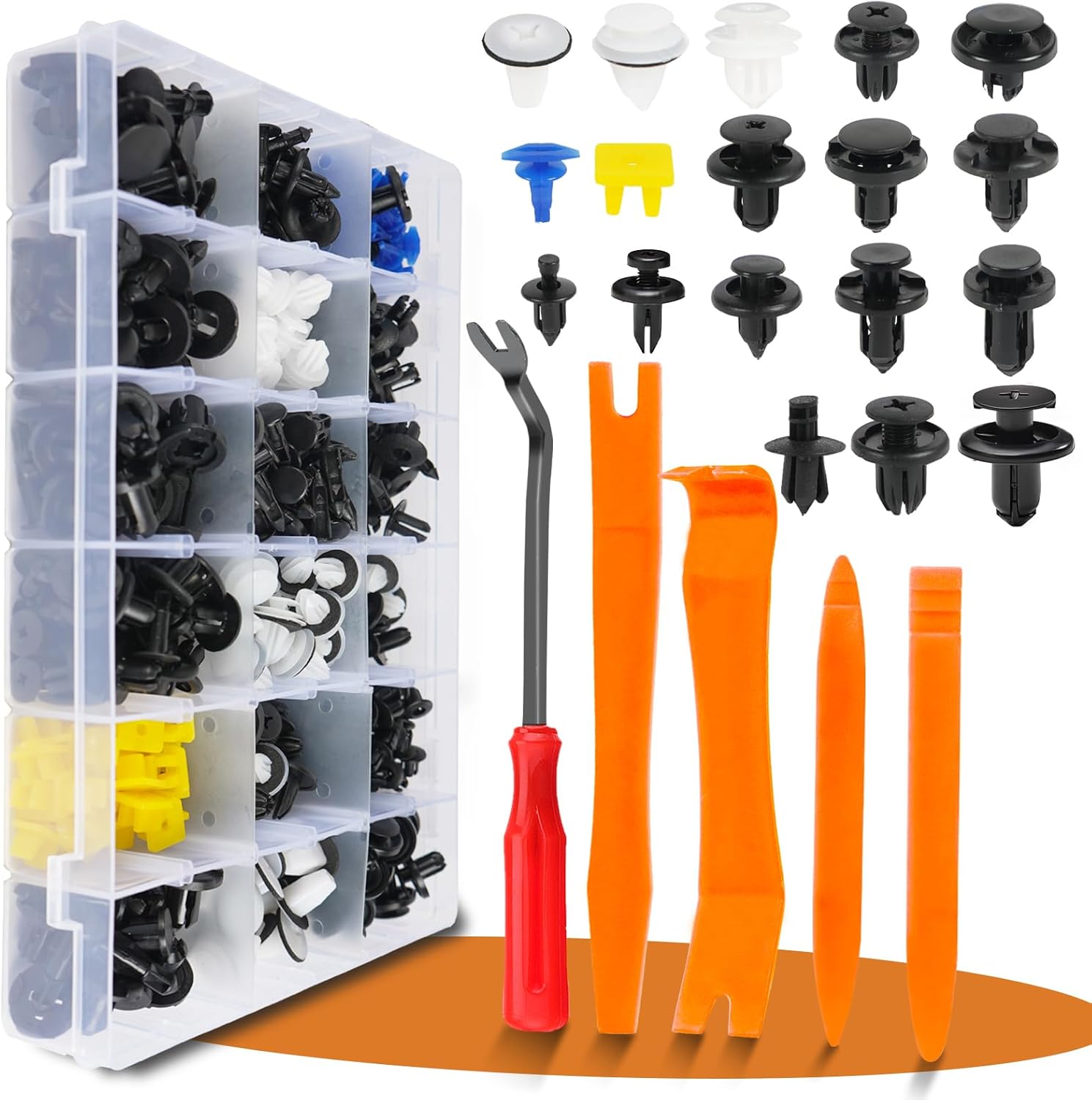 OTUAYAUTO 390Pcs Car Plastic Rivets Fasteners Kit - 18 Most Popular Sizes Clips Replacement for Subaru Forester BRZ Impreza Toyota, Body & Interior Retainer Clips, Auto Push Pin Rivets OEM 909140059