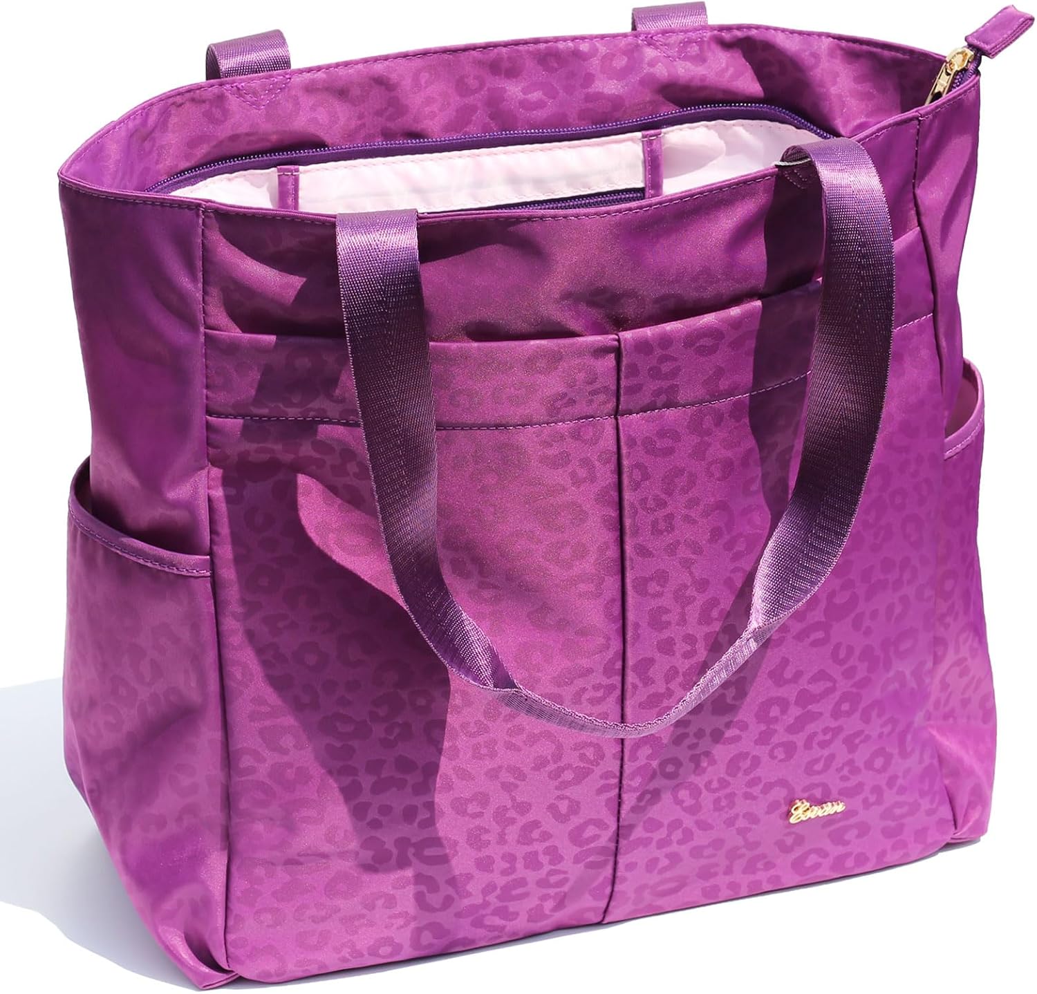 ESVAN Original Floral Tote Bag Large Shoulder Bag with Multi Pockets for Gym Travel Beach Daily Bags