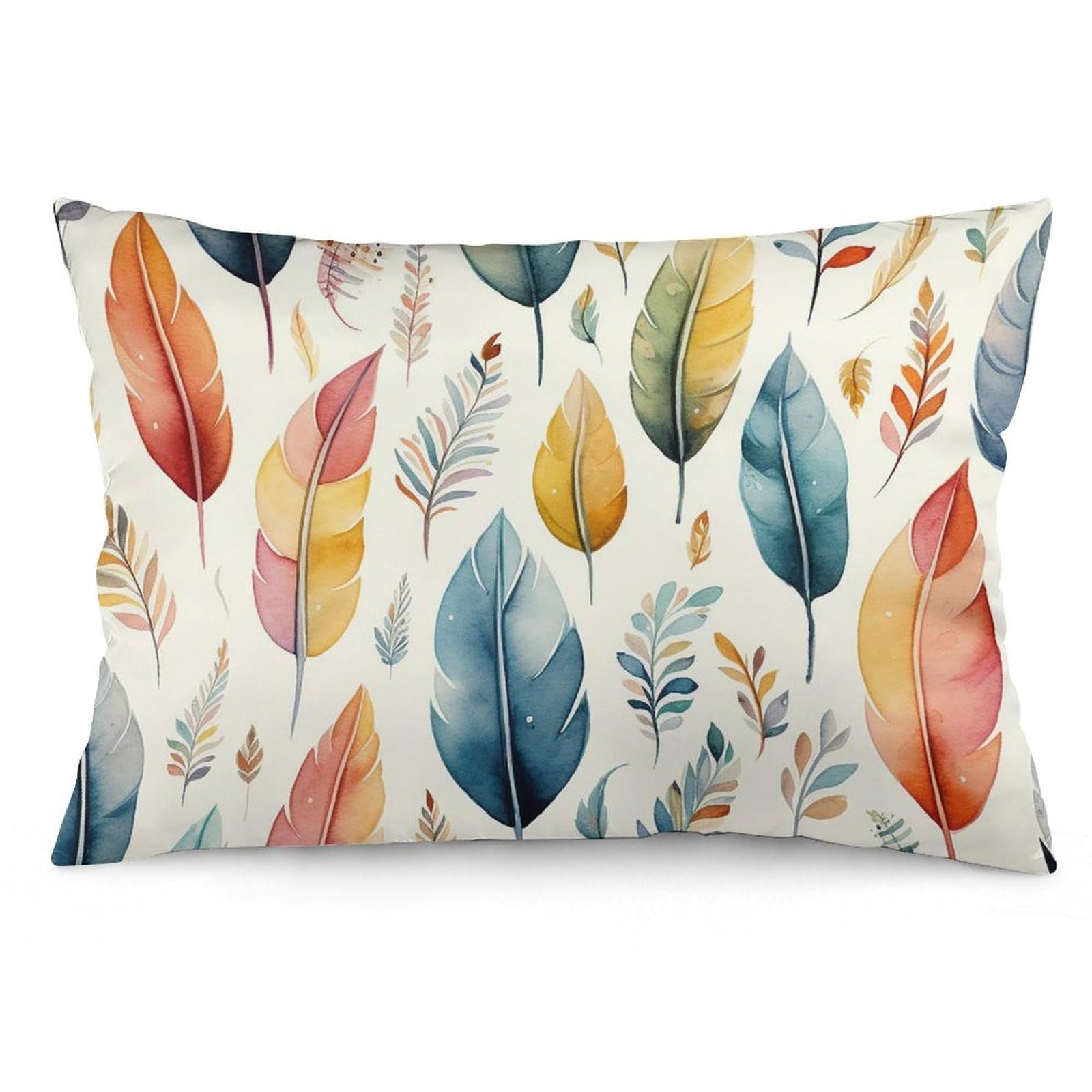 NTVOWPZO 2 Pack Decoration Throw Pillow Covers 16 "x24 Pillowcases Covers Feathers and Leaves Pillowcases Modern Farmhouse Home Decor Sofa Cushions Covers for Couch Bed Living Room
