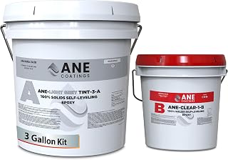 Self Leveling Epoxy Resin Kit – ANE Garage Floor Epoxy Kit Spreads Seamlessly. Durable, Industrial Grade Clear Epoxy Resin for Concrete Floors and Countertops - Light Grey