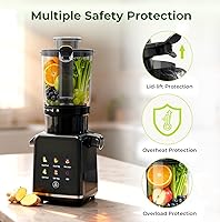 Vista 8 de Cold Press Juicer Machine, 4.4" Large Feed Chute, Slow Masticating Juicer for Whole Fruits & Vegetables, Easy to Clean & Assemble, Dishwasher Safe