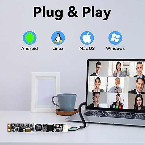 Miniatura 7 de Cámara USB de enfoque automático de 16 MP con micrófono para computadora Mini UVC USB2.0 Lightburn Cámara Micro USB Seguridad PC Cámaras Módulo