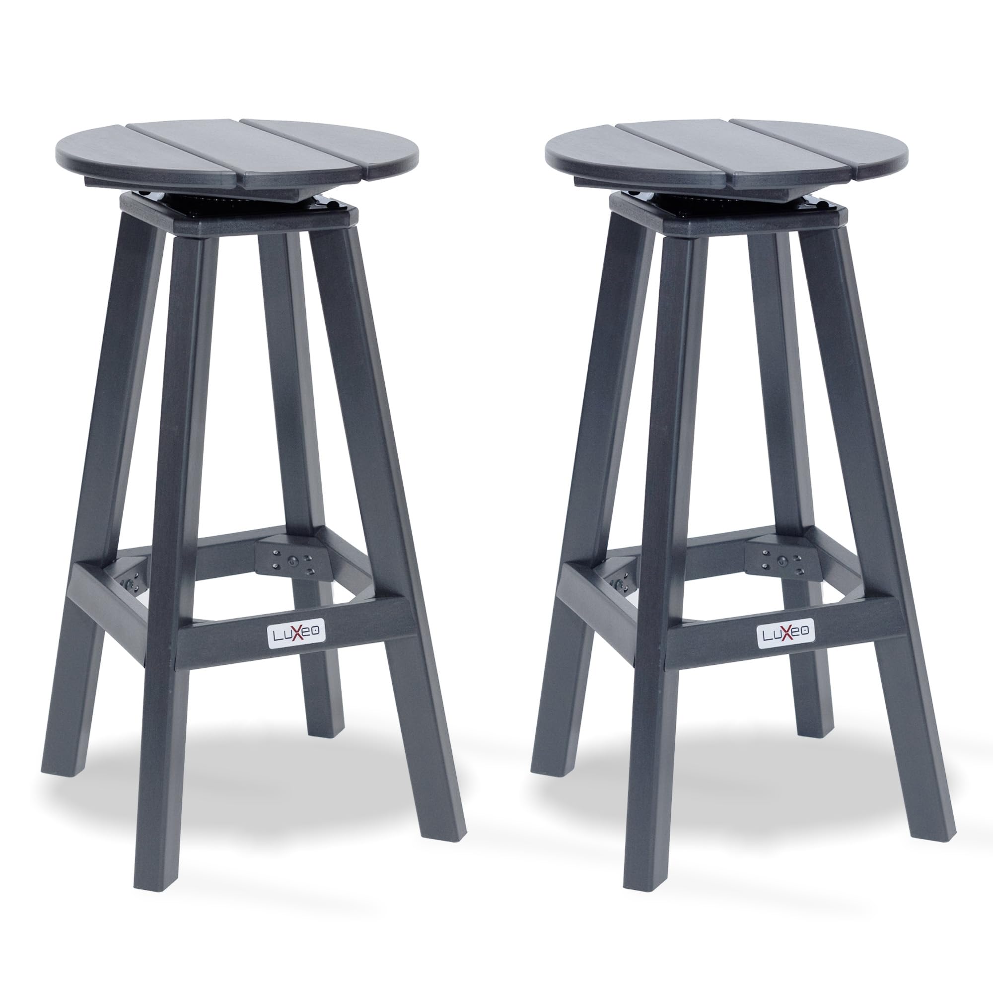 LuXeo Mason Bar Stool, Set of 2, Gray