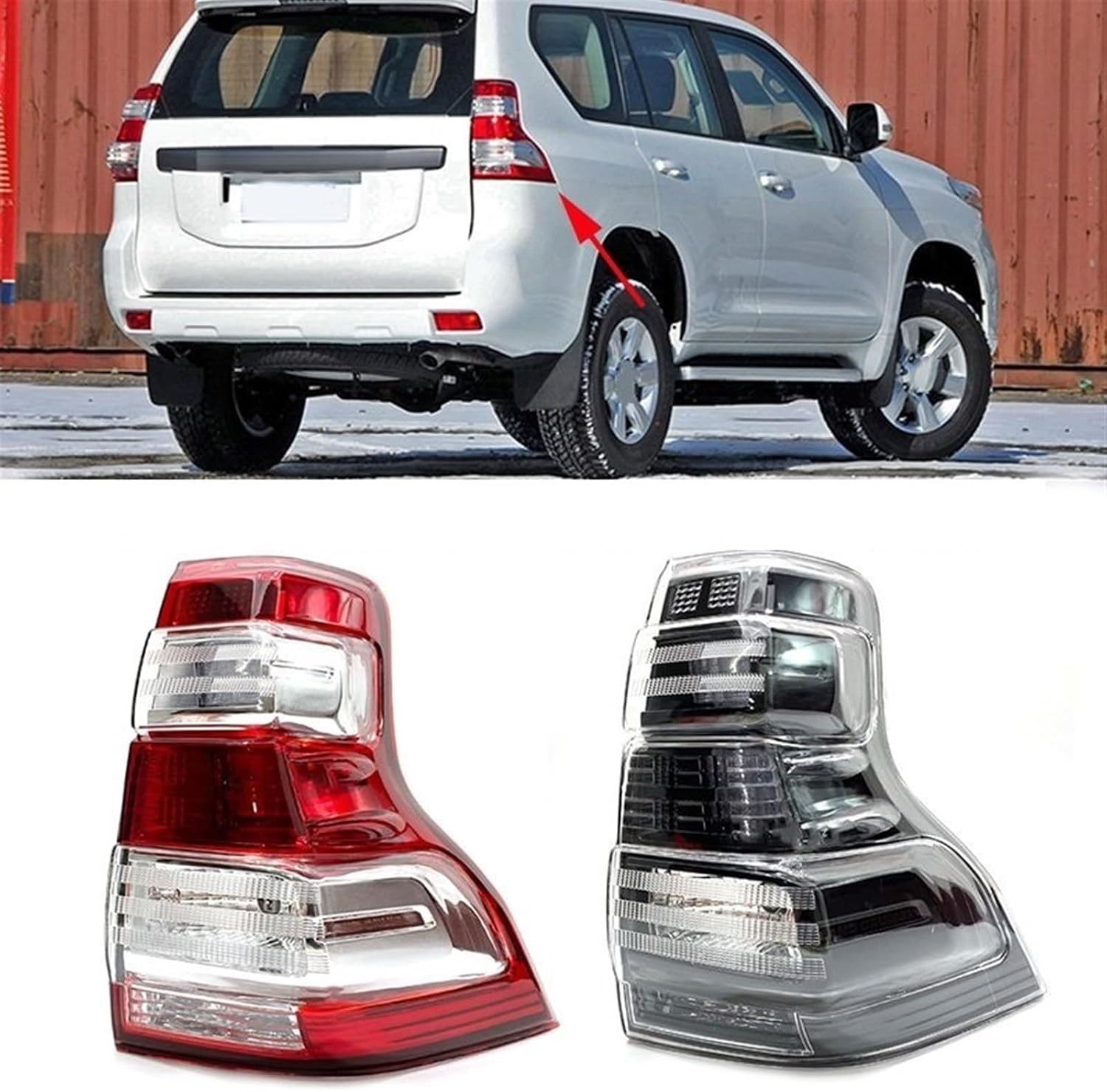 150プラド後期車用☆テールレンズプロテクター（ブラック）☆ランド