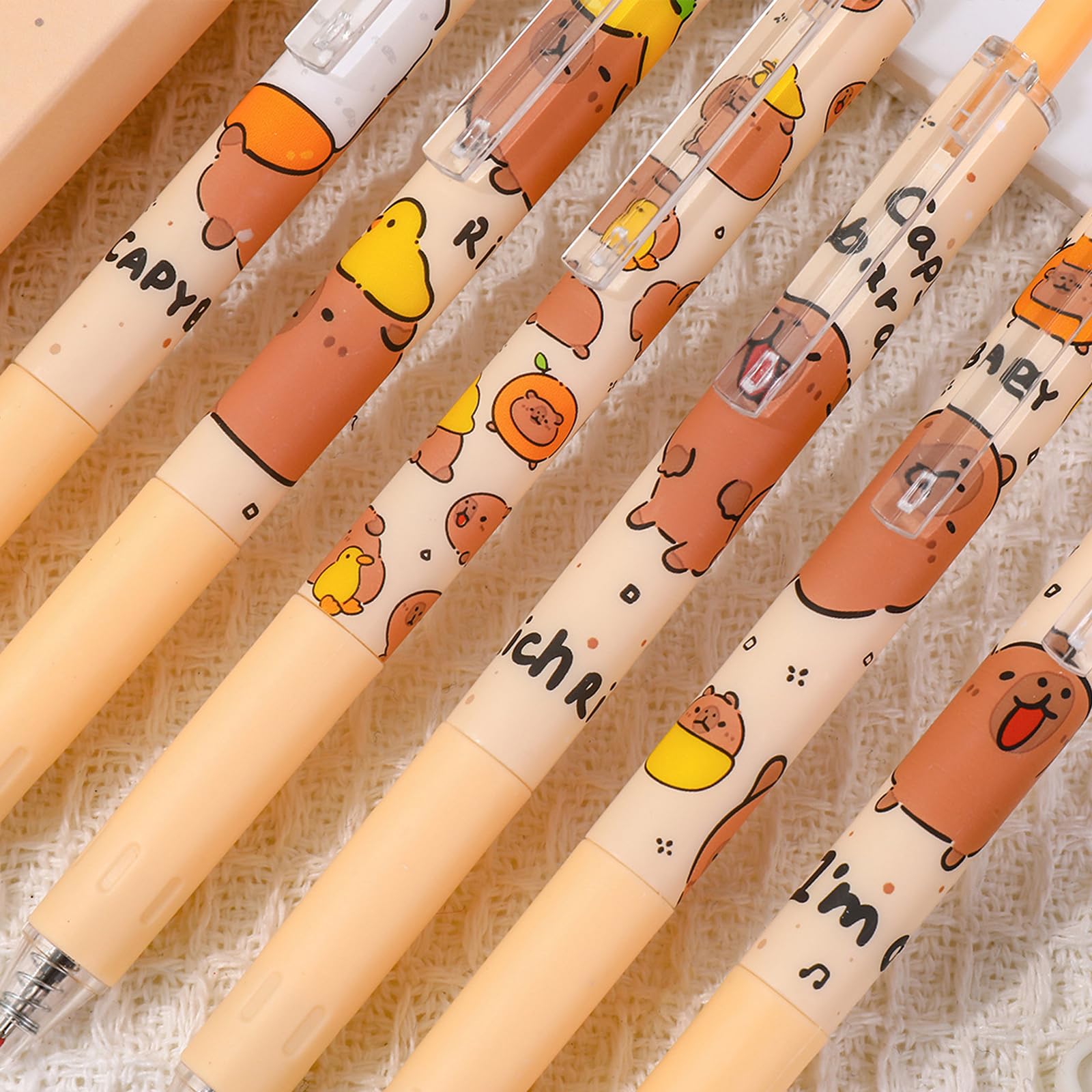 6 Pcs Capybara Cartoon Gel Pens 0 5mm Capybara Ink Pen Blck Ink Quick Drying Smooth Writing Capybara — view 3