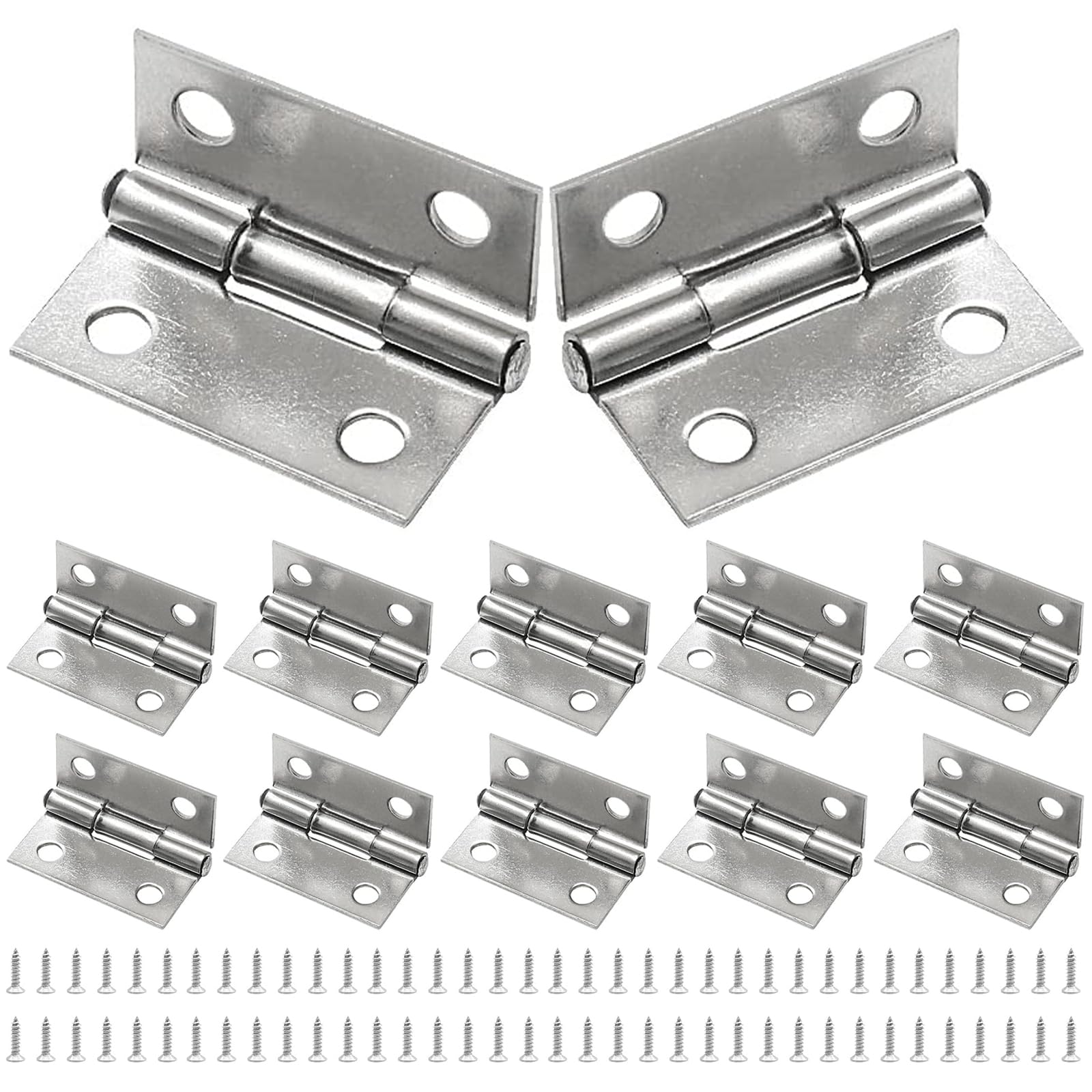 Mini Butt Hinges - 12 Pack Stainless Steel -10