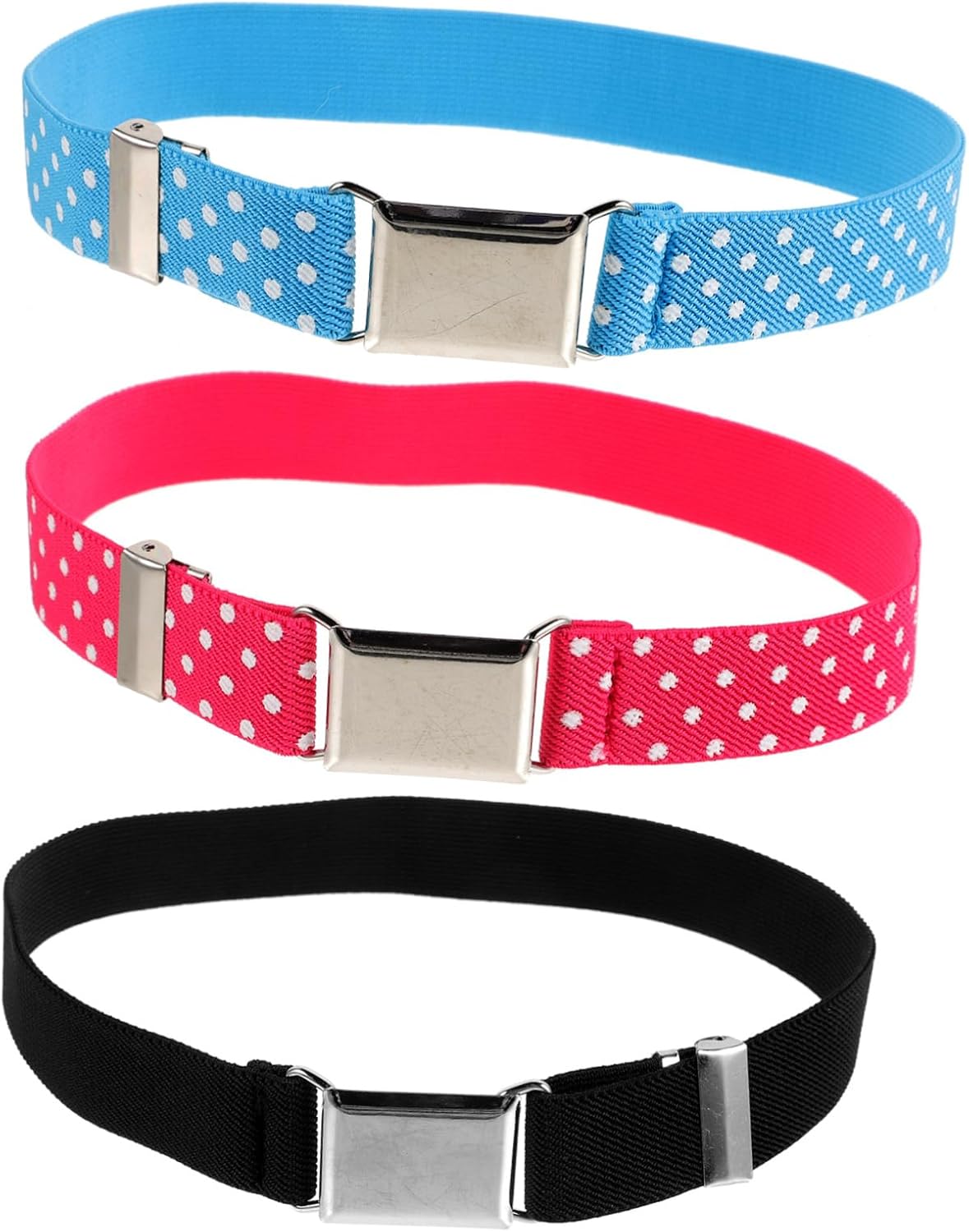 3pcs Boys and Girls Elastic Waist Belts for Boys and Girls Stretchy Pants Belts for School Uniforms and Everyday Wear