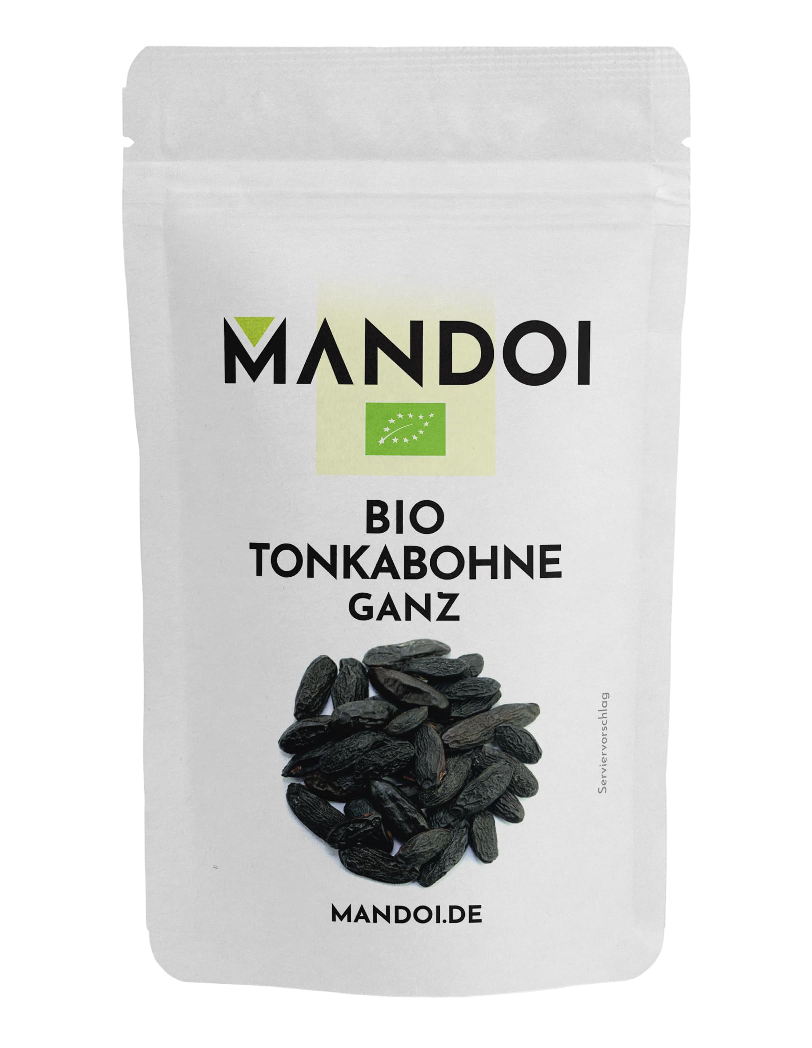 Mandoi BIO Tonkabohne ganz, 10 Stück Premium Tonkabohnen aus Brasilien. Tonka Bohne Gin Gewürze