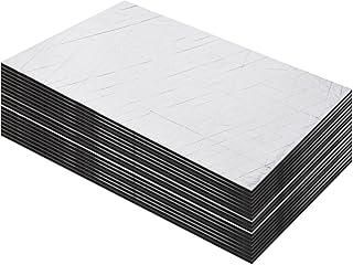 Car Heat Sound Deadening Insulation Mat - 197 Mil 16.1 Sqft Automobile Sound Deadening & Heat Insulation Material for Auto Hood Engine Roof Door and Trunk, Aluminum Foil Finish