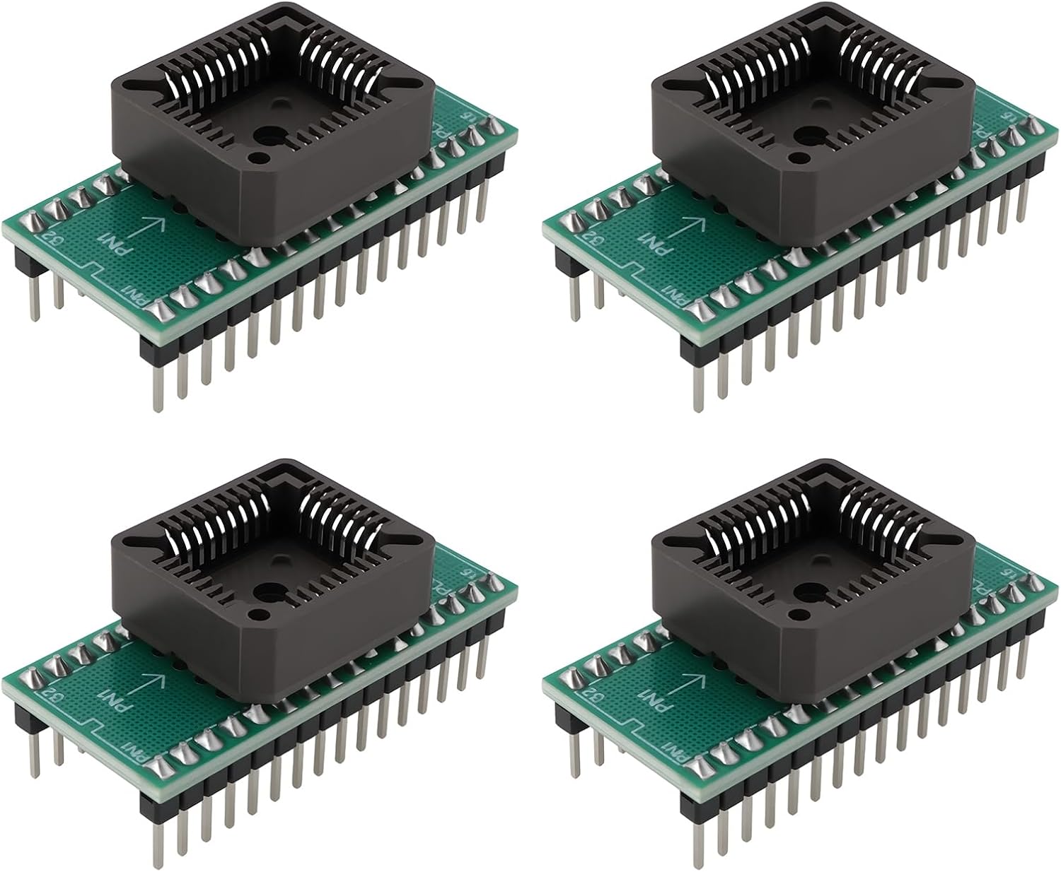 OTOTEC 4Pcs PLCC32 to DIP32 Programmer IC Adapter Socket Compatible with Willem Compatible with Xeltek for TL866 II Plus