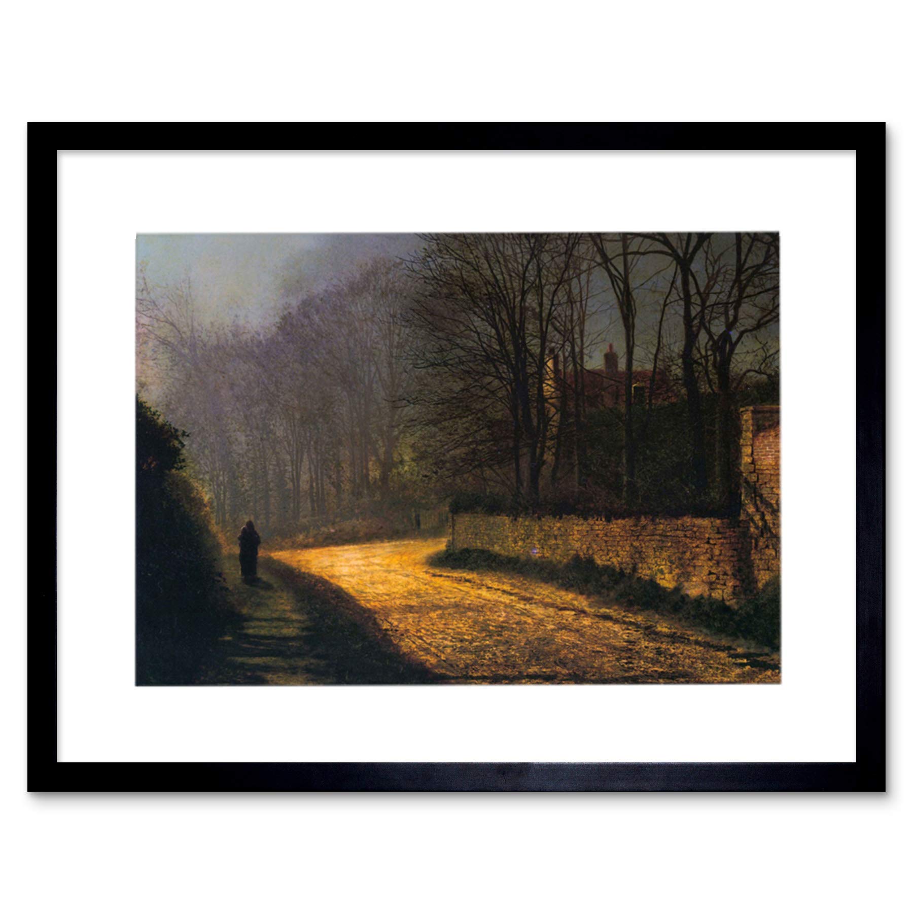 Wee Blue Coo Painting Atkinson Grimshaw The Lovers Picture Framed Wall Art Print