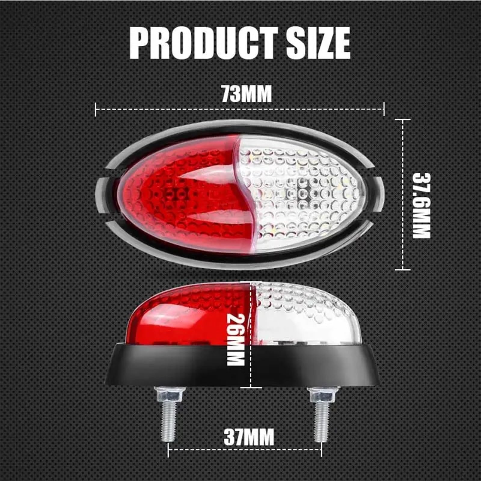 Luces Traseras Luces LED Posición Lateral Indicadores Luz Señal Freno Luz Trasera De Advertencia para Remolque Camión Luces Gálibo 12 V 24 V Faro Trasero(10pieces)