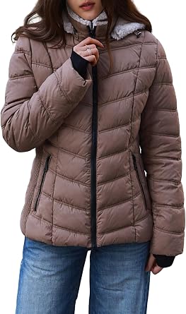 Womens Lightweight Diamond Quilted Puffer Jacket