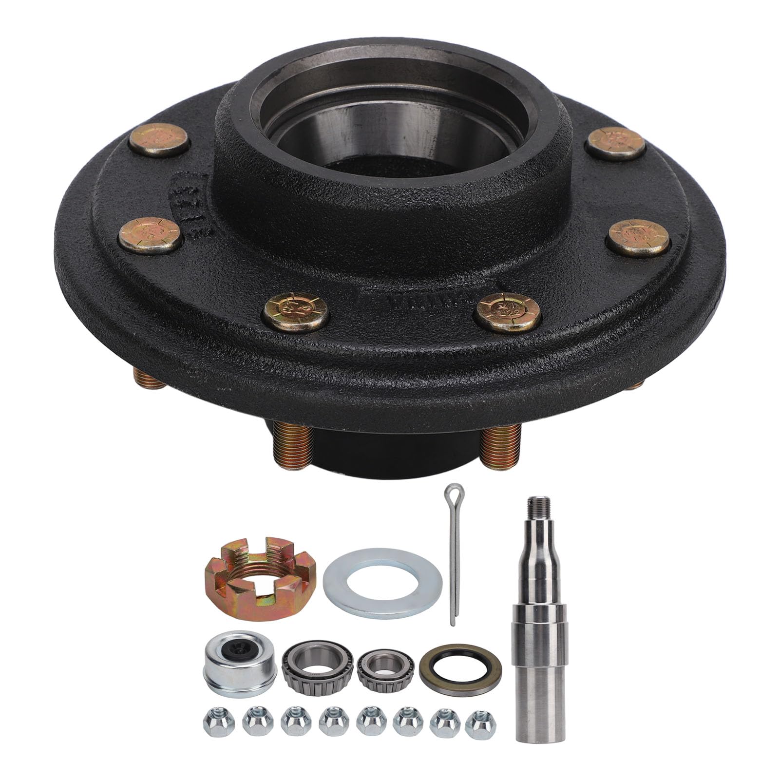 Boat Axle Kit, Trailer Axle Kits with 8 On 6.5in Idler Hub 2in Round BT8 Spindle for 7000lbs Cargo Trailer, Ensures Stable Towing, Enhances Safety, Ideal for Cargo Boat