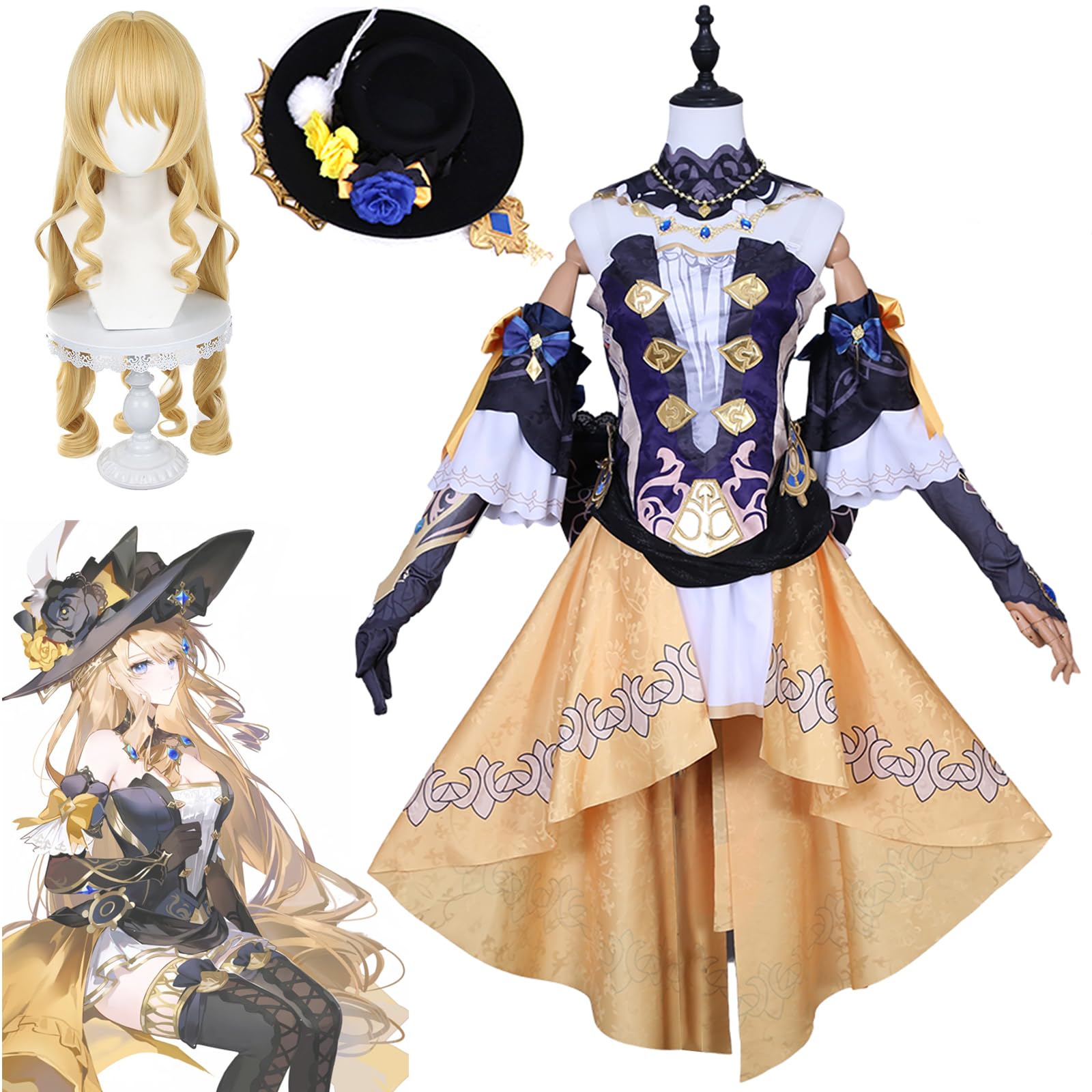 Amazon.co.jp: 『ウィッグ/靴追加可能』原神 楓丹 ナヴィア コスプレ 