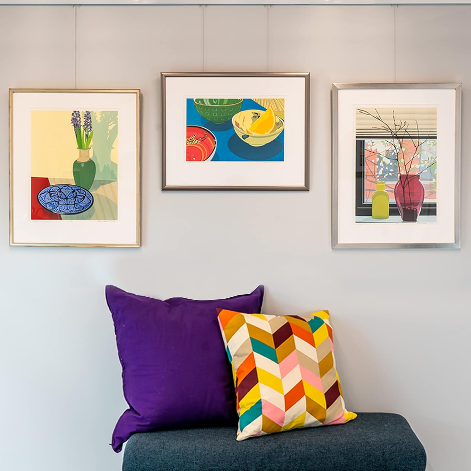 GalleryOne Clearline Picture Hanging System Set- Covers 22.5 ft of Wall Space - Heavy-Duty Discreet Wall Tracks & Art Hanging Kit Without Nails - for Home or Office