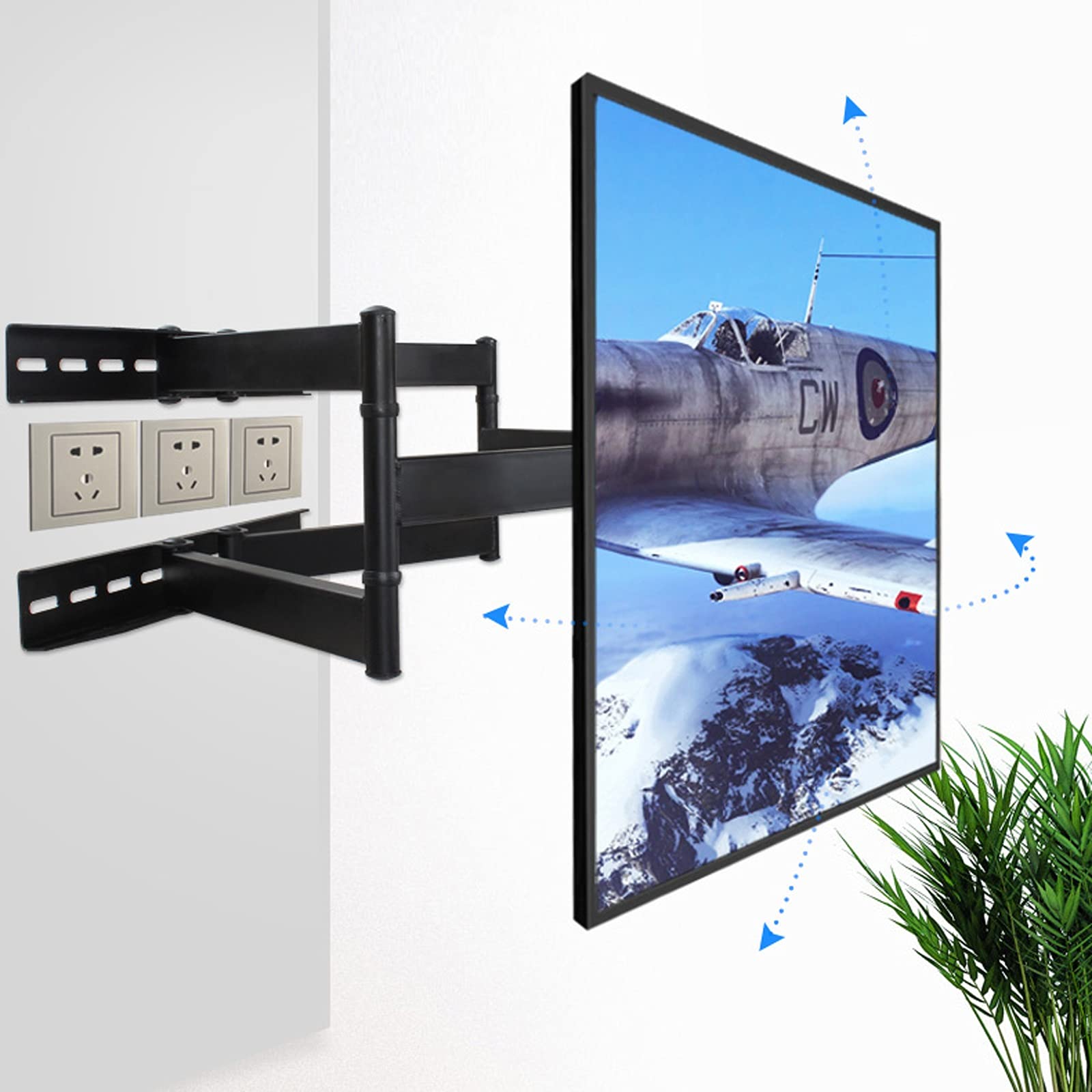 tv Stand Staffa TV montata a parete 37 "-70" Pieghevole Pieghevole Pieghevole Tv Mount Swivels Tilts Rotazione di estensione per Max VESA 600x400mm AAD Tenga fino a 125 libbre .per casa, ufficio