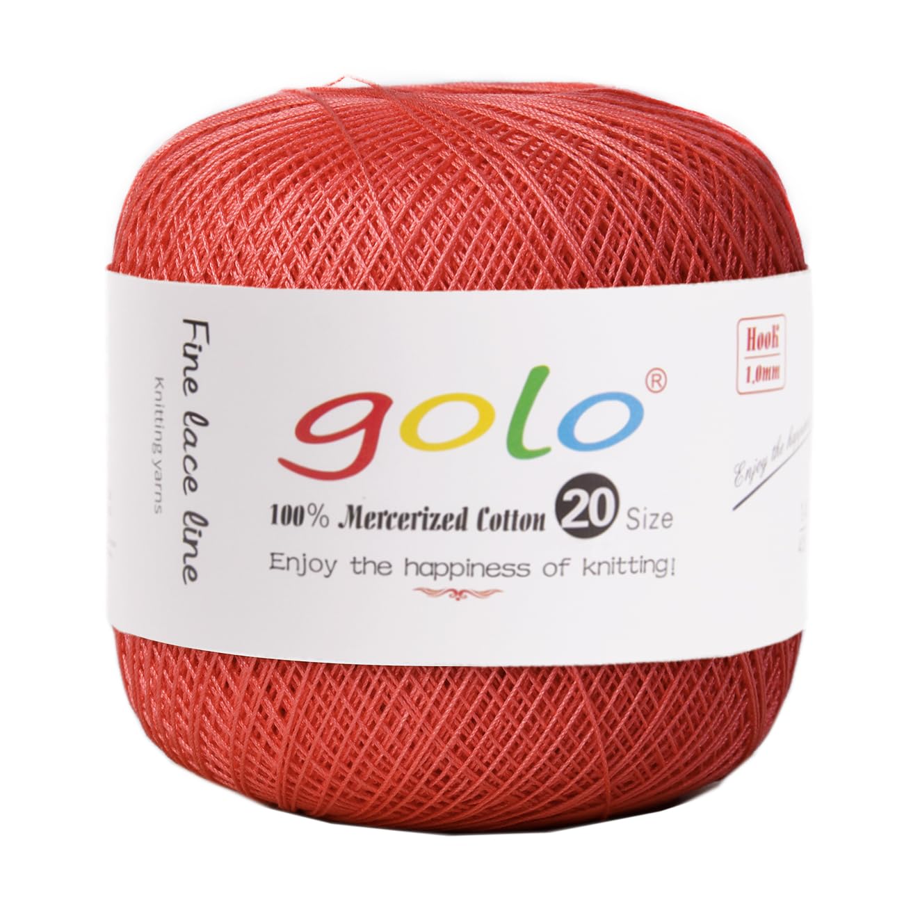 golo Crochet Thread Size 20 Crochet Yarn for Hand Knitting Orange Yarn for Tatting 238