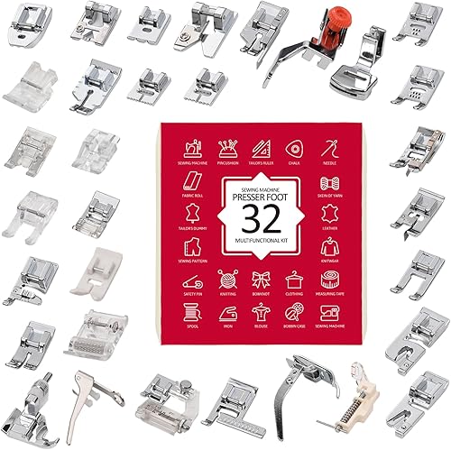 Miniatura 1 de Juego de 32 pies para máquina de coser, accesorios para pies de coser, accesorios para máquinas de coser, accesorios para máquinas de coser, pies de