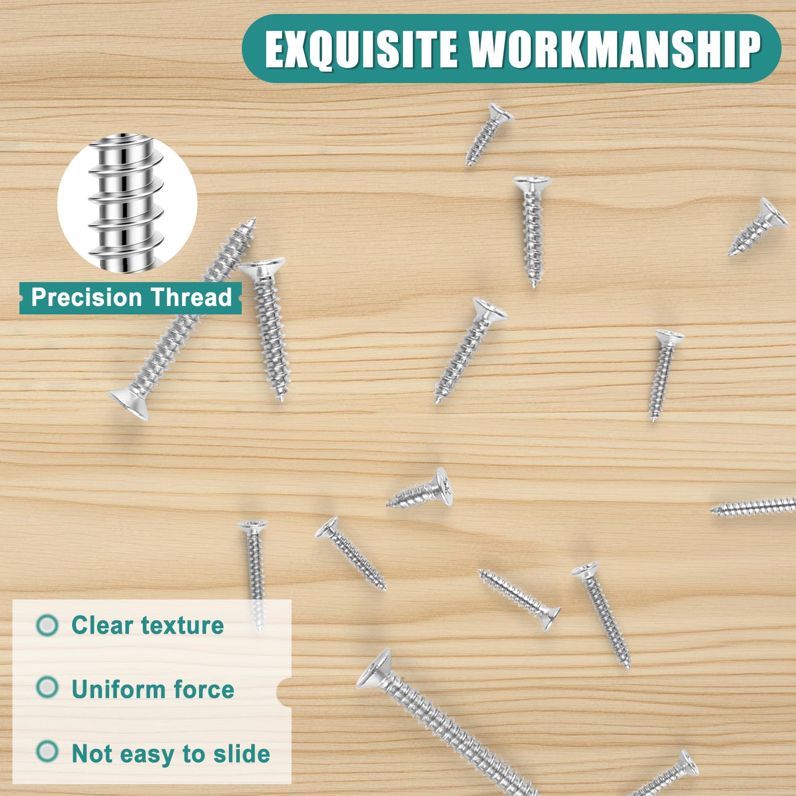 360 PCS Wood Screws Kits, M3 M4 M5 Self Tapping Screws Assortment Kit - Image 4