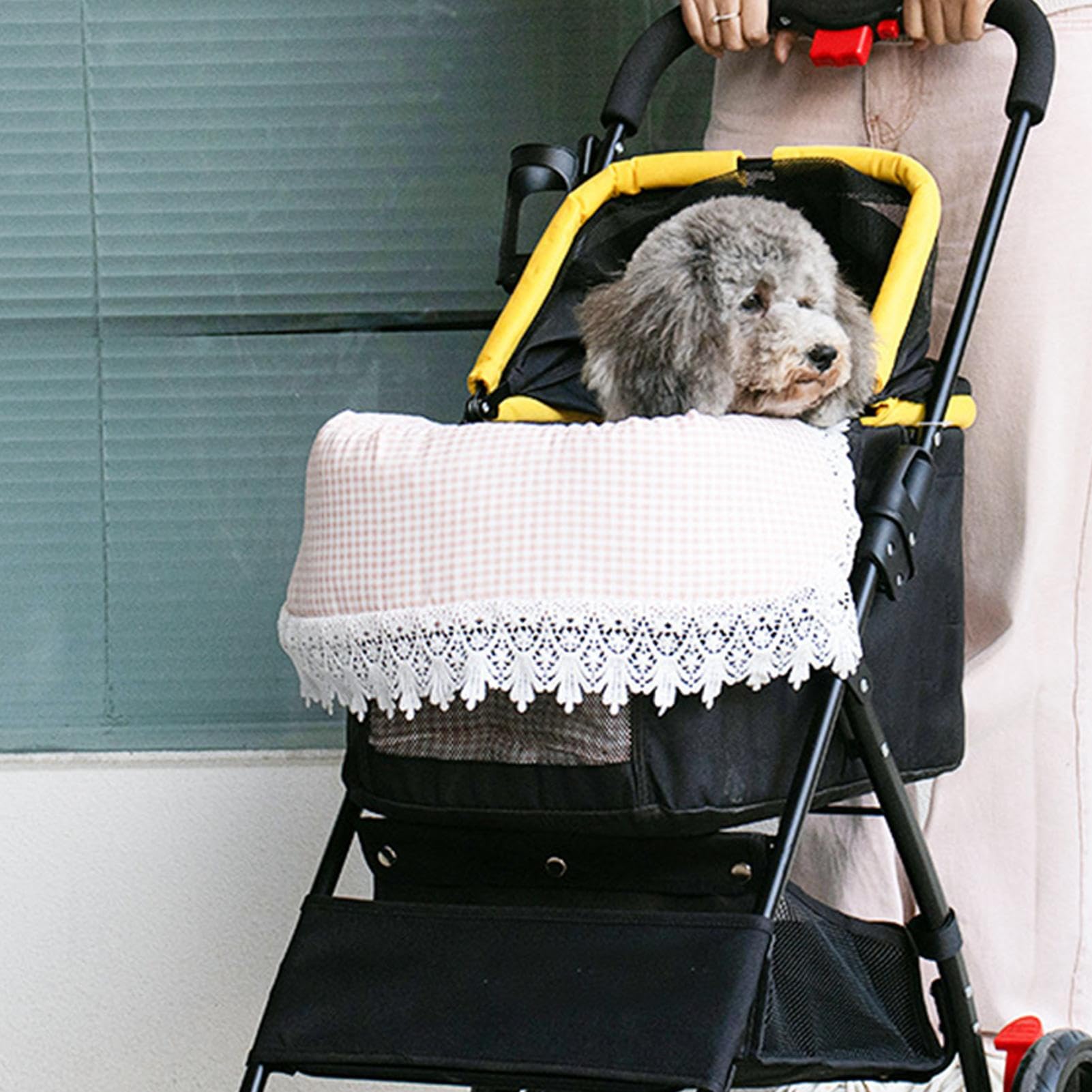 Cuscino per passeggino per animali domestici, morbido tappetino rimovibile in peluche per cani, gatti, cuccioli, gattini, accessorio portatile anti-sporco per il comfort del passeggino