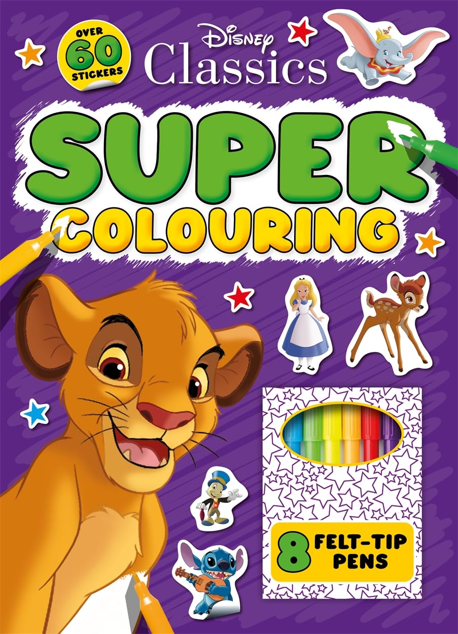 Disney Classics: Super Colouring (Activity kit for kids including 8 felt-tip pens)