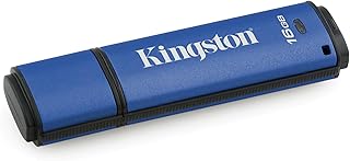 Kingston Digital 16GB Data Traveler AES Encrypted Vault Privacy 256Bit 3.0 USB Flash Drive (DTVP30/16GB),Blue