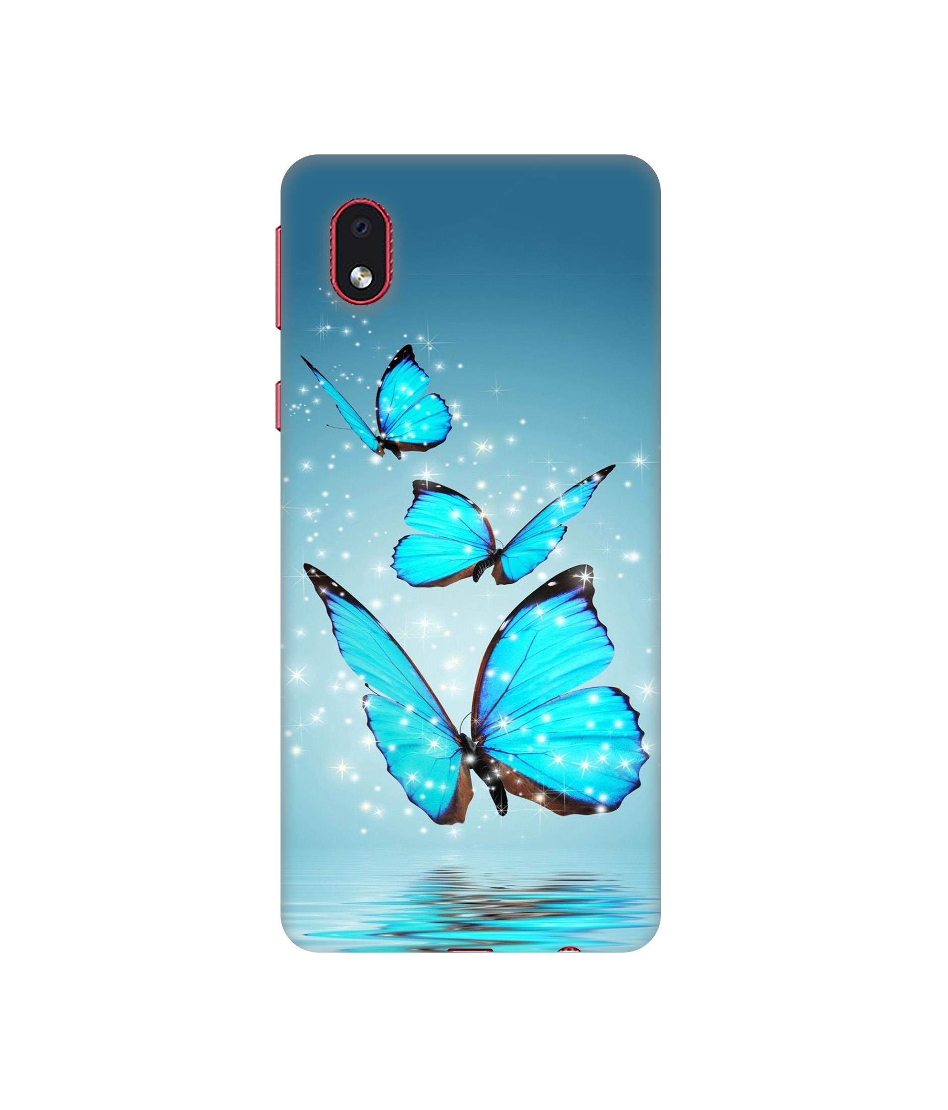 Solimo Plastic Designer Flying Butterflies 3D Printed Hard Back Case Mobile Cover for Samsung Galaxy M01 Core, Multi-Coloured