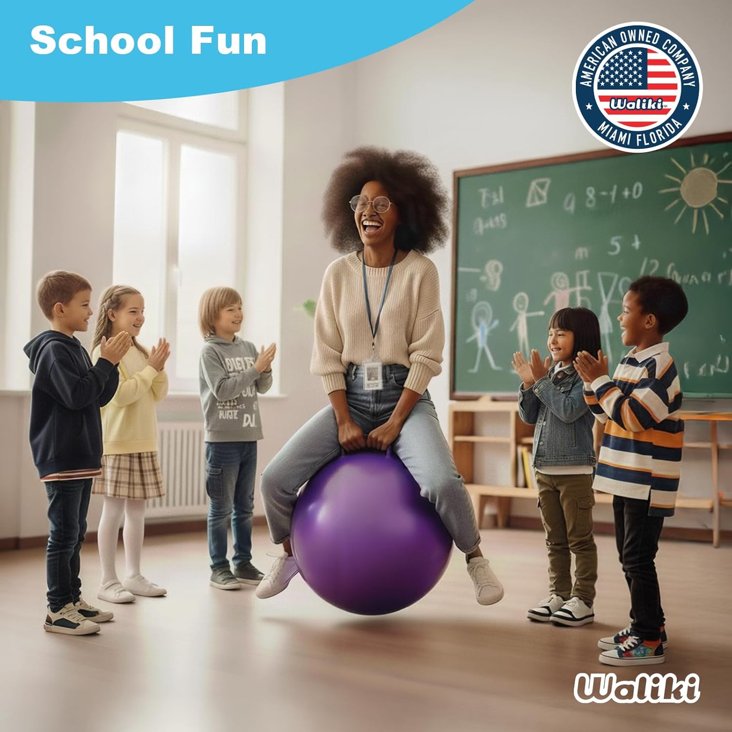 WALIKI Hopper Ball for Adults | 29" Purple Jumping Toy | Hippity Hop | Fun Outdoor Game for Parties & Family Activities