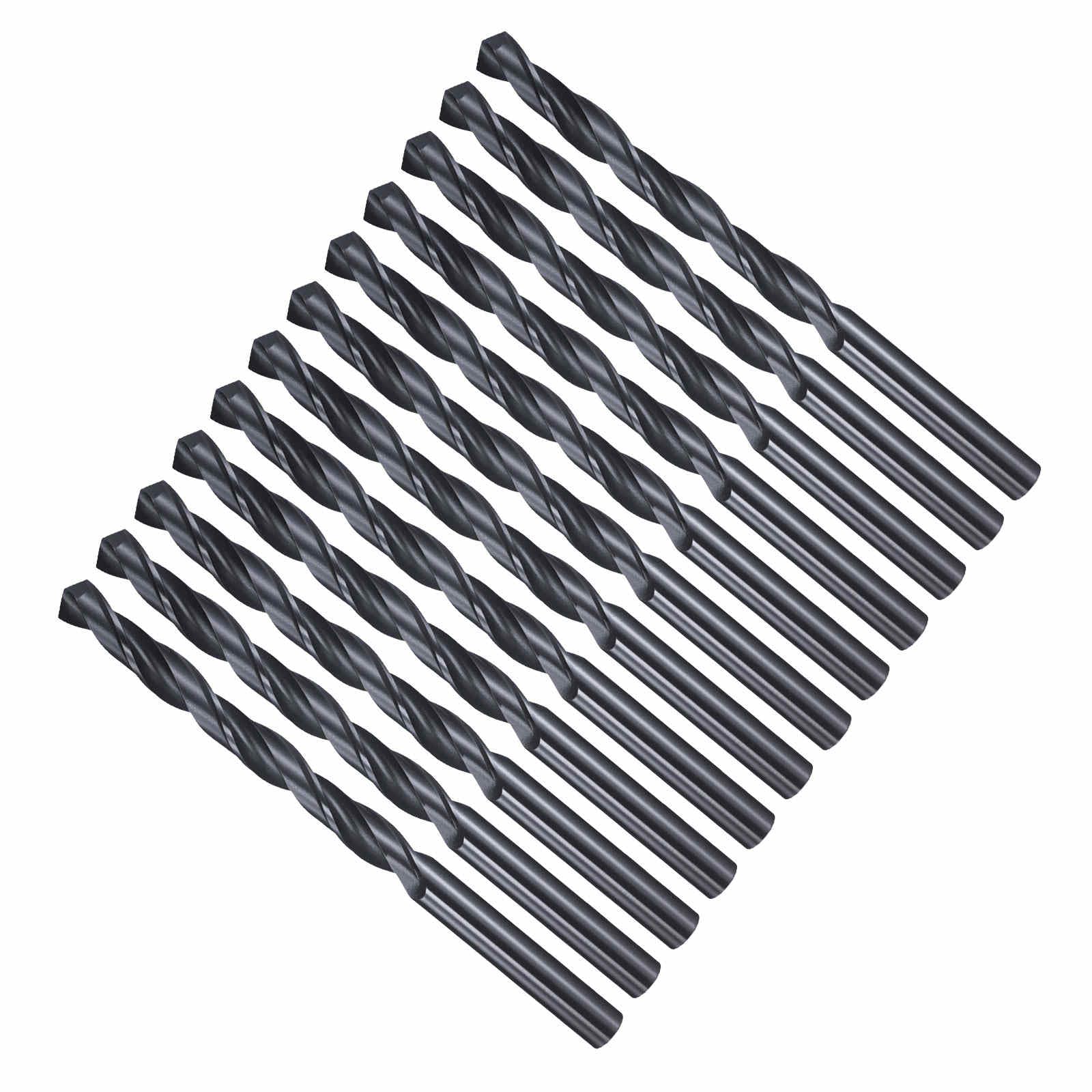 CoCud Drill Bit, 7mm Cutting Diameter, 4241 HSS Nitriding Black 118° Cutting Angle Versatile Bits - (Applications: for Drilling Plastic Wood Soft Metal), 12-Pieces — image 1