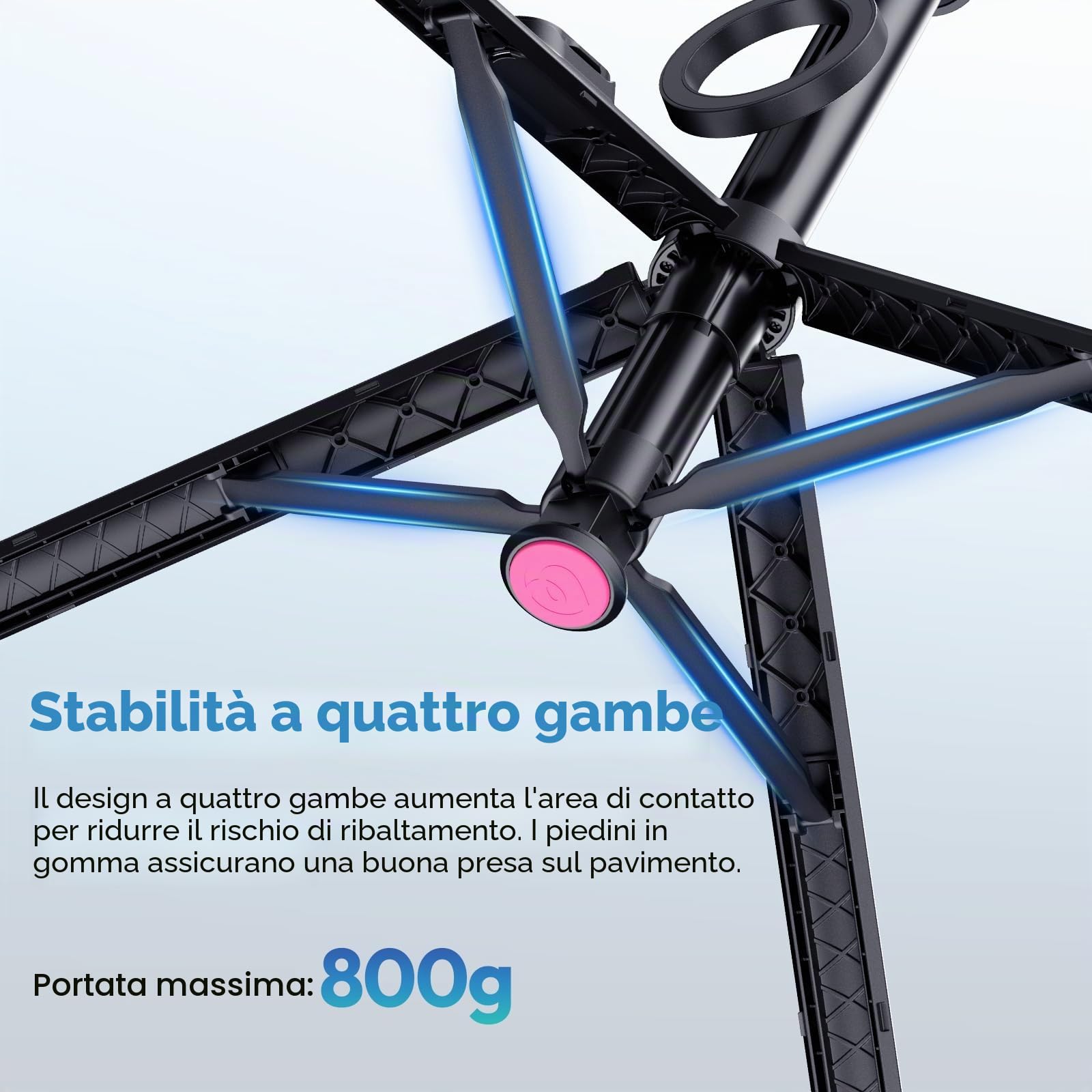 180cm ULANZI SK21 Bastone selfie magnetico 4 Gambe, Apertura e chiusura automatica,Cavalletto telefono con calamita telecomando ricaricabile,Treppiede smartphone magpod,Compatibile con iPhone 17 16 15
