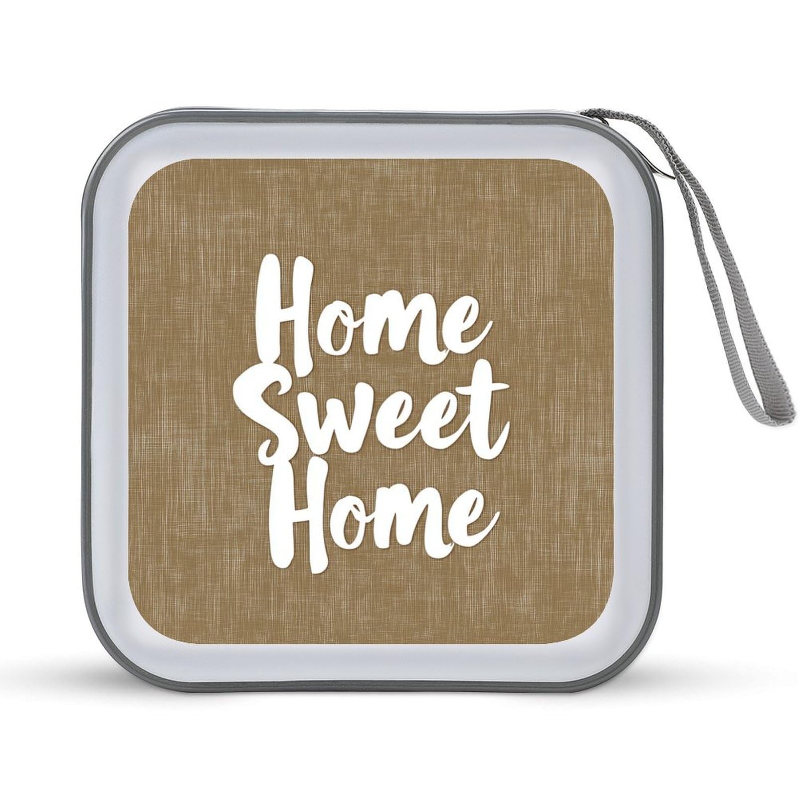 Home Sweet Home Beige Minimalist CD Case DVD Storage Case Portable