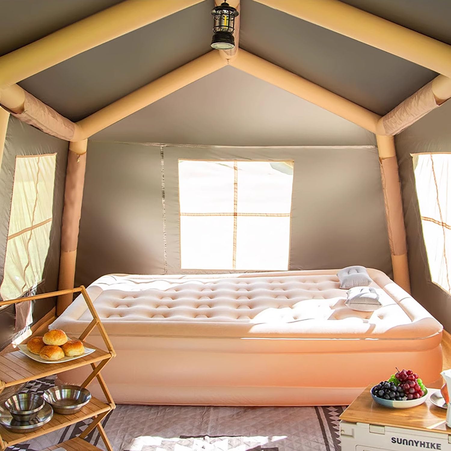 Tenda da campeggio gonfiabile, design a passo rapido, senza montaggio, stile virale ad aria per una facile installazione e glamping, perfetta per avventure all'aria aperta