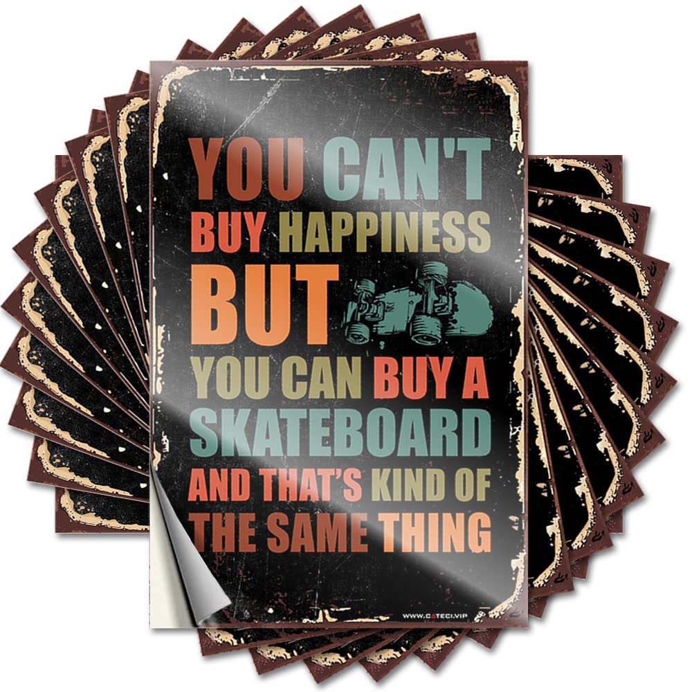 Fzfn Men's Colour Unique Coastal Tattoos - You Can't Buy Happiness But You Can Buy A Skateboard Removable Decal Cover Easy Peel For Gamers(6X9cm)